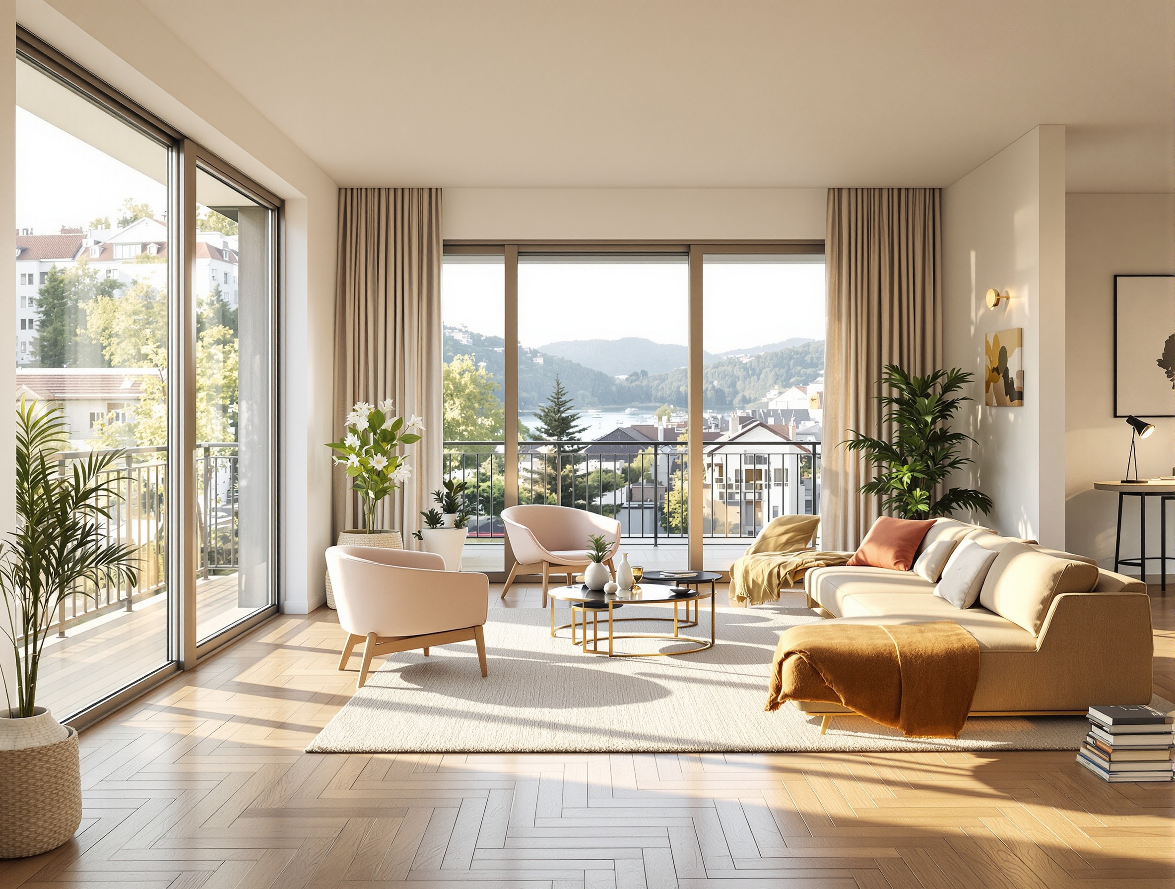 Appartement moderne et lumineux en location à Lausanne, avec double vitrage et finitions soignées pour le confort acoustique.